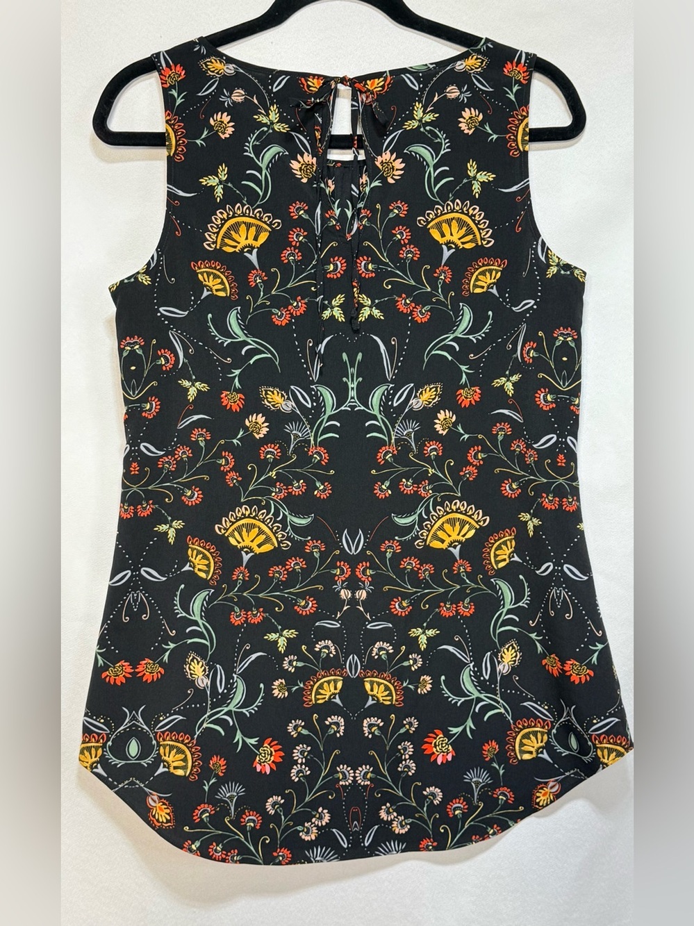 Cabi Tudor Floral Chiffon Sleeveless Blouse Tie Back S - Picture 2 of 6